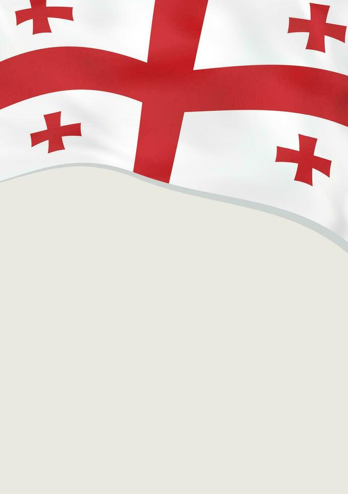 Leaflet design with flag of Georgia. Vector template.