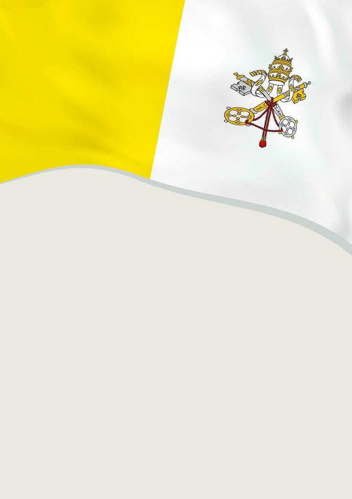 Leaflet design with flag of Vatican City. Vector template.
