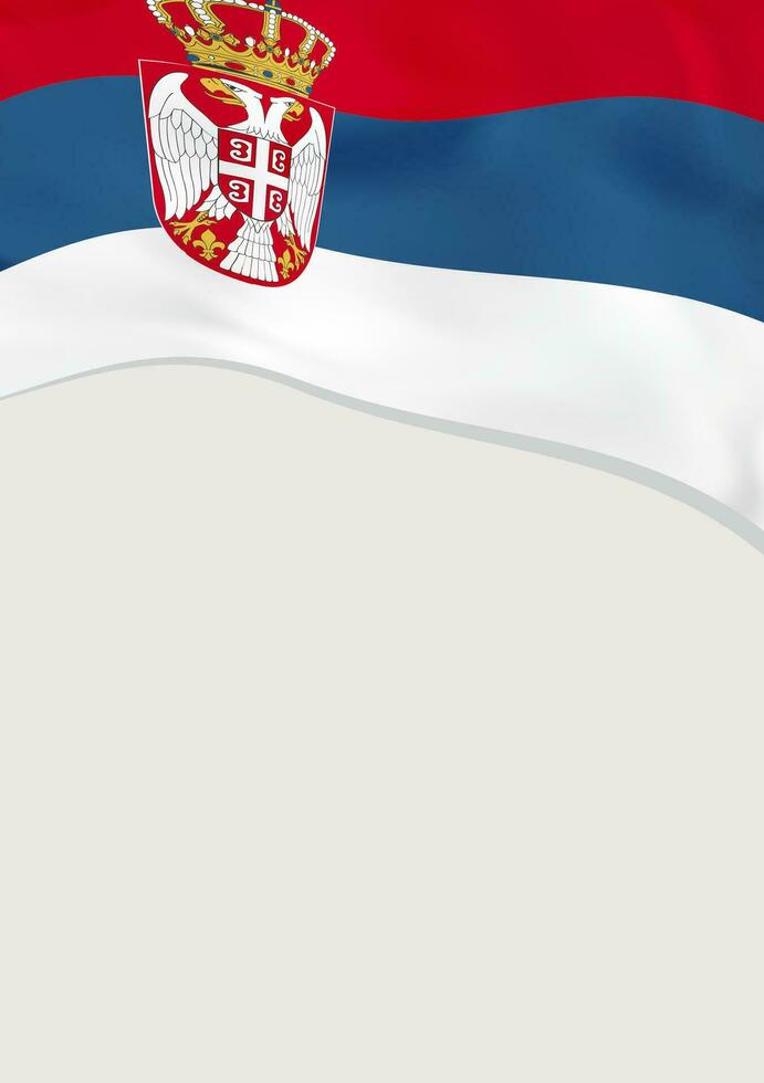 Leaflet design with flag of Serbia. Vector template.