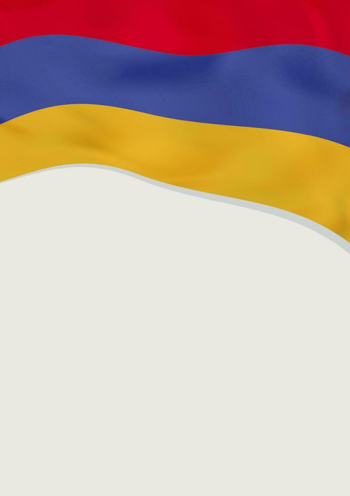 Leaflet design with flag of Armenia. Vector template.