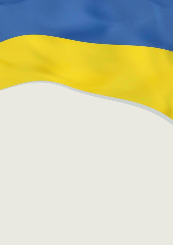 Leaflet design with flag of Ukraine. Vector template.