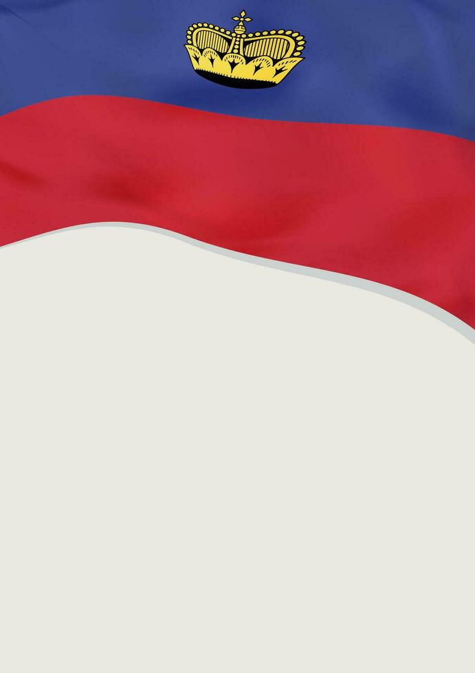 Leaflet design with flag of Liechtenstein. Vector template.