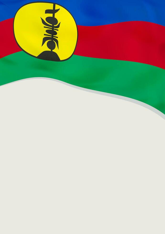 Leaflet design with flag of New Caledonia. Vector template.