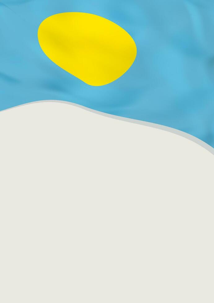 Leaflet design with flag of Palau. Vector template.
