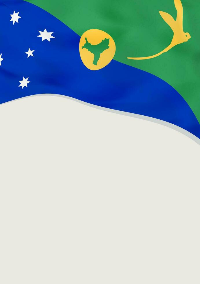 folleto diseño con bandera de Navidad isla. vector modelo.