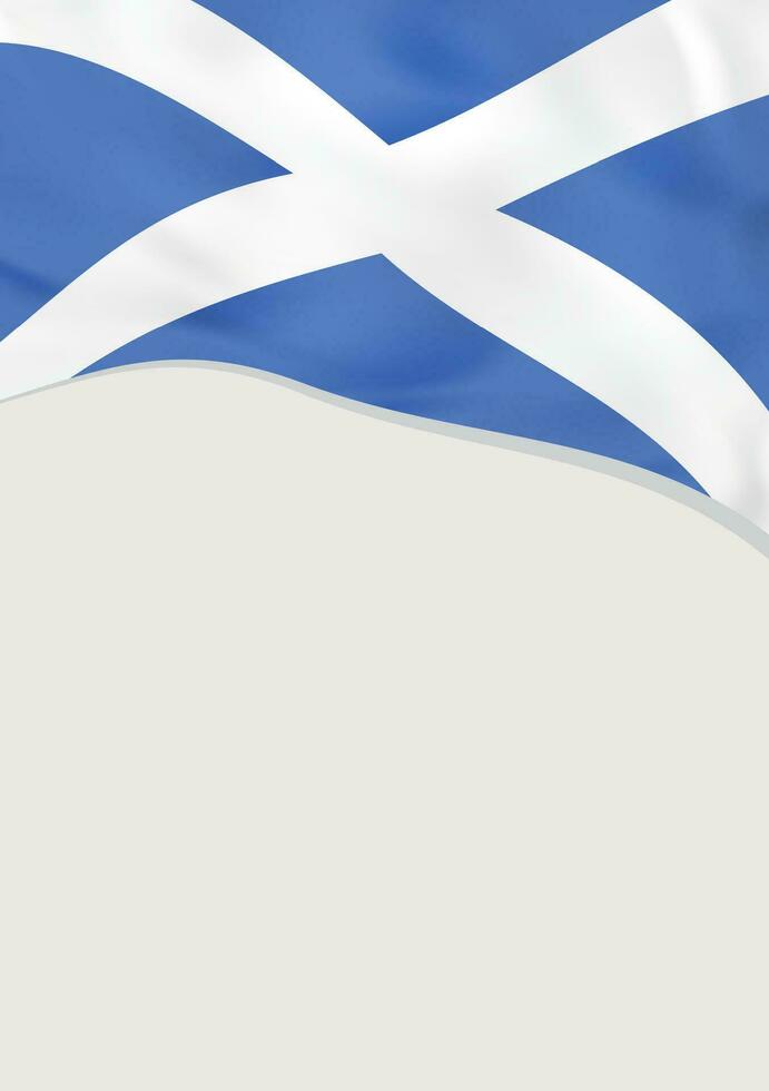 Leaflet design with flag of Scotland. Vector template.