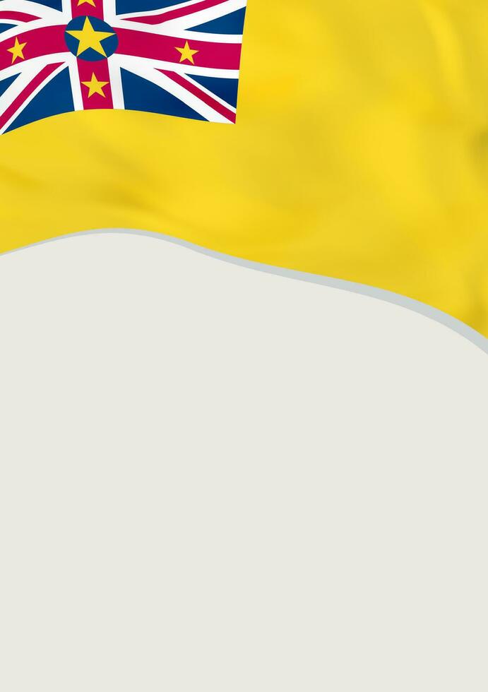 Leaflet design with flag of Niue. Vector template.