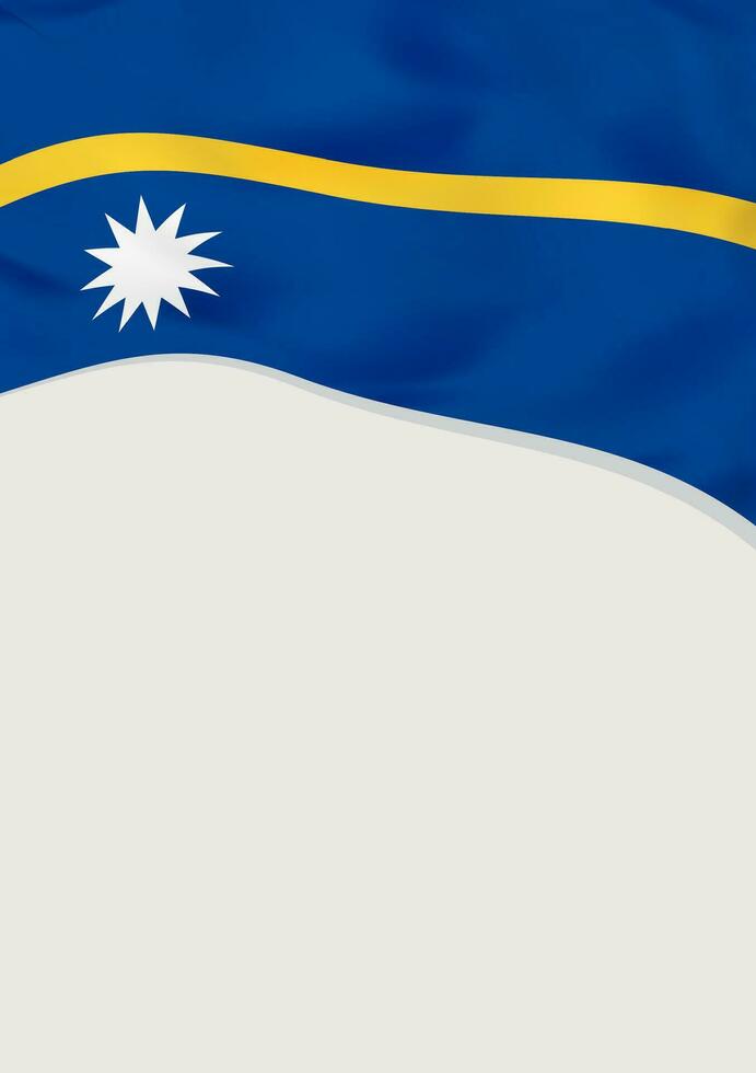 Leaflet design with flag of Nauru. Vector template.