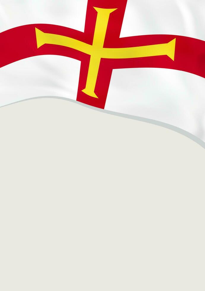 Leaflet design with flag of Guernsey. Vector template.