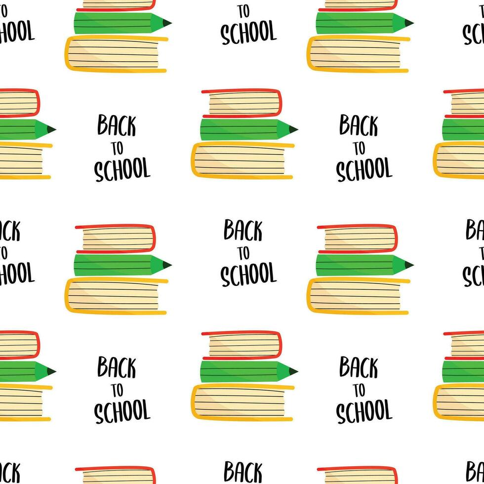 Back to school students seamless pattern university concept. Doodle scandinavian style. vector