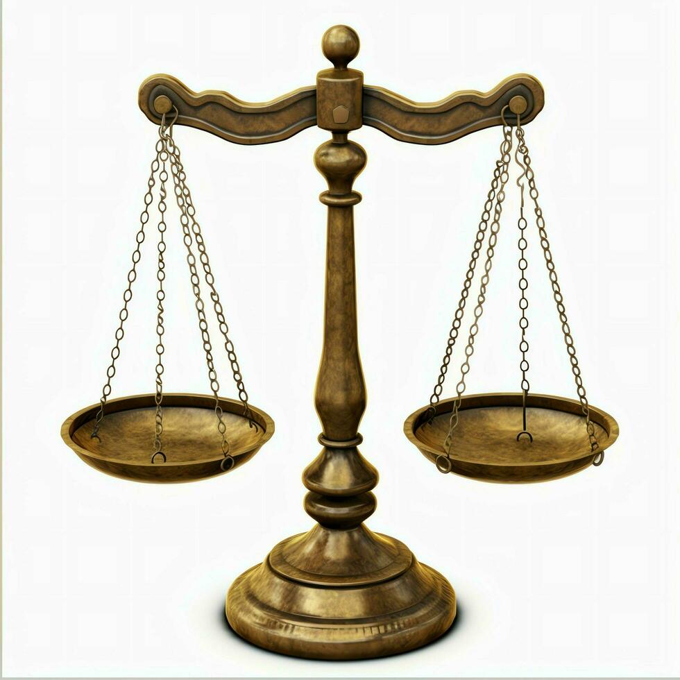 Vintage gold balance scale measure or law justice symbol. Lawyers day or world day of social justice concept by AI Generated photo