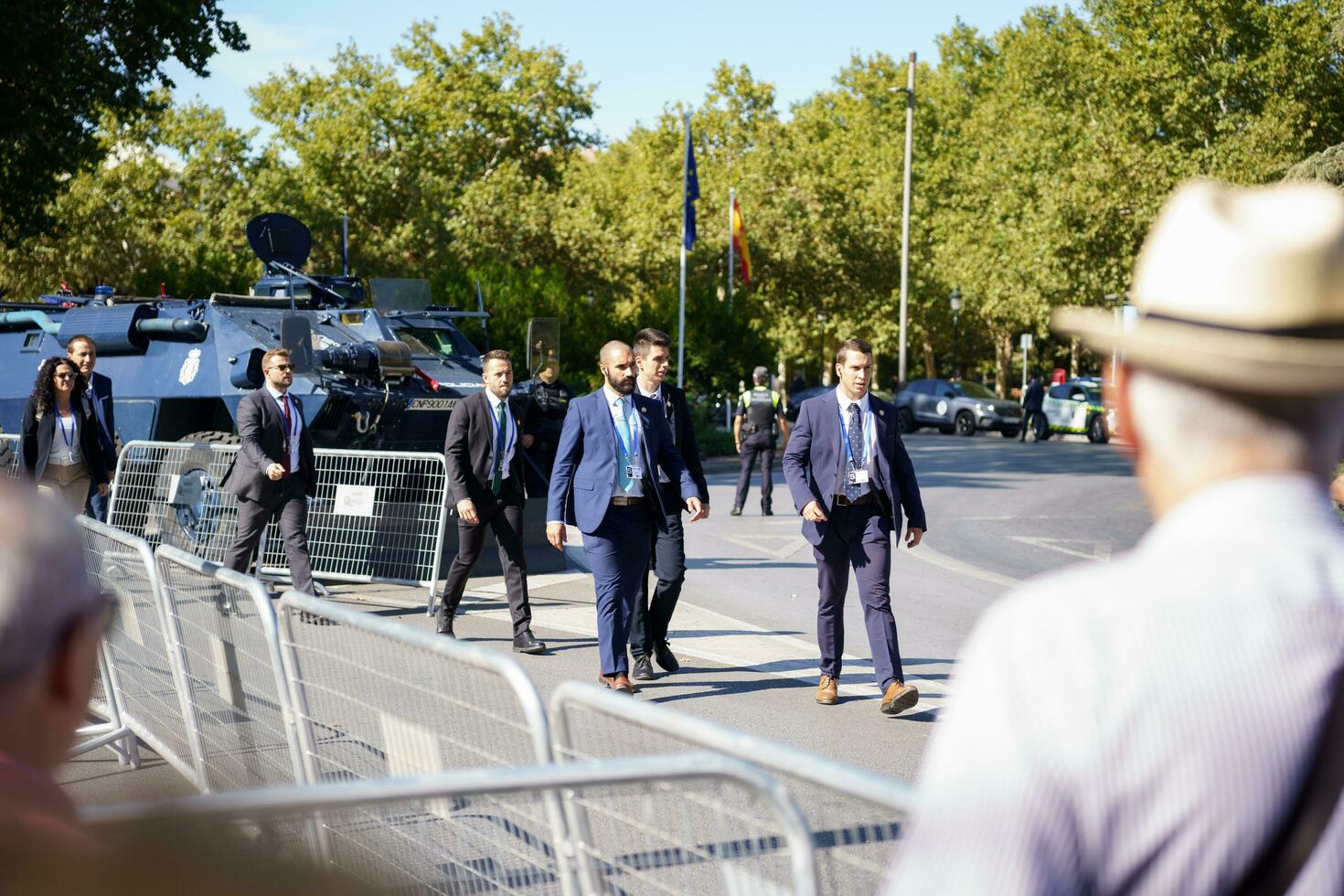 Granada, Andalusia, Spain. October 5th, 2023. Spanish National Police, guarding the security of the European Summit in Granada. photo