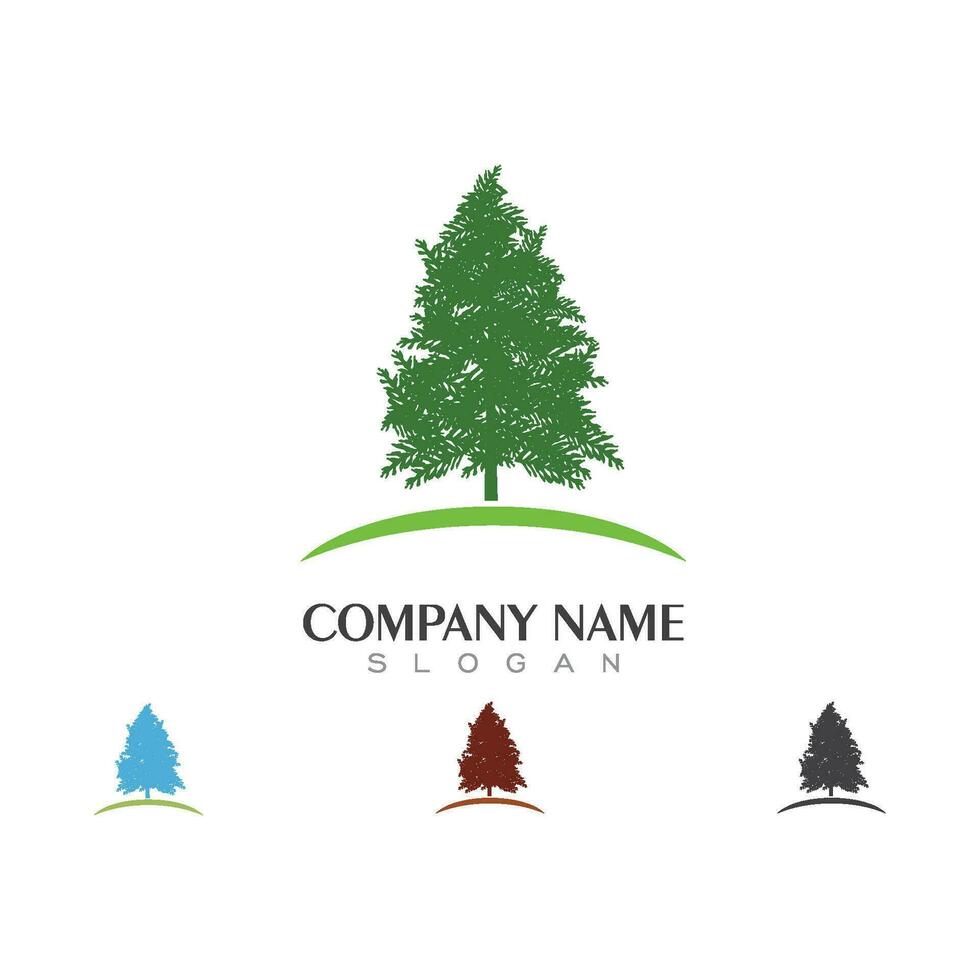 Logos of green Tree leaf ecology vector