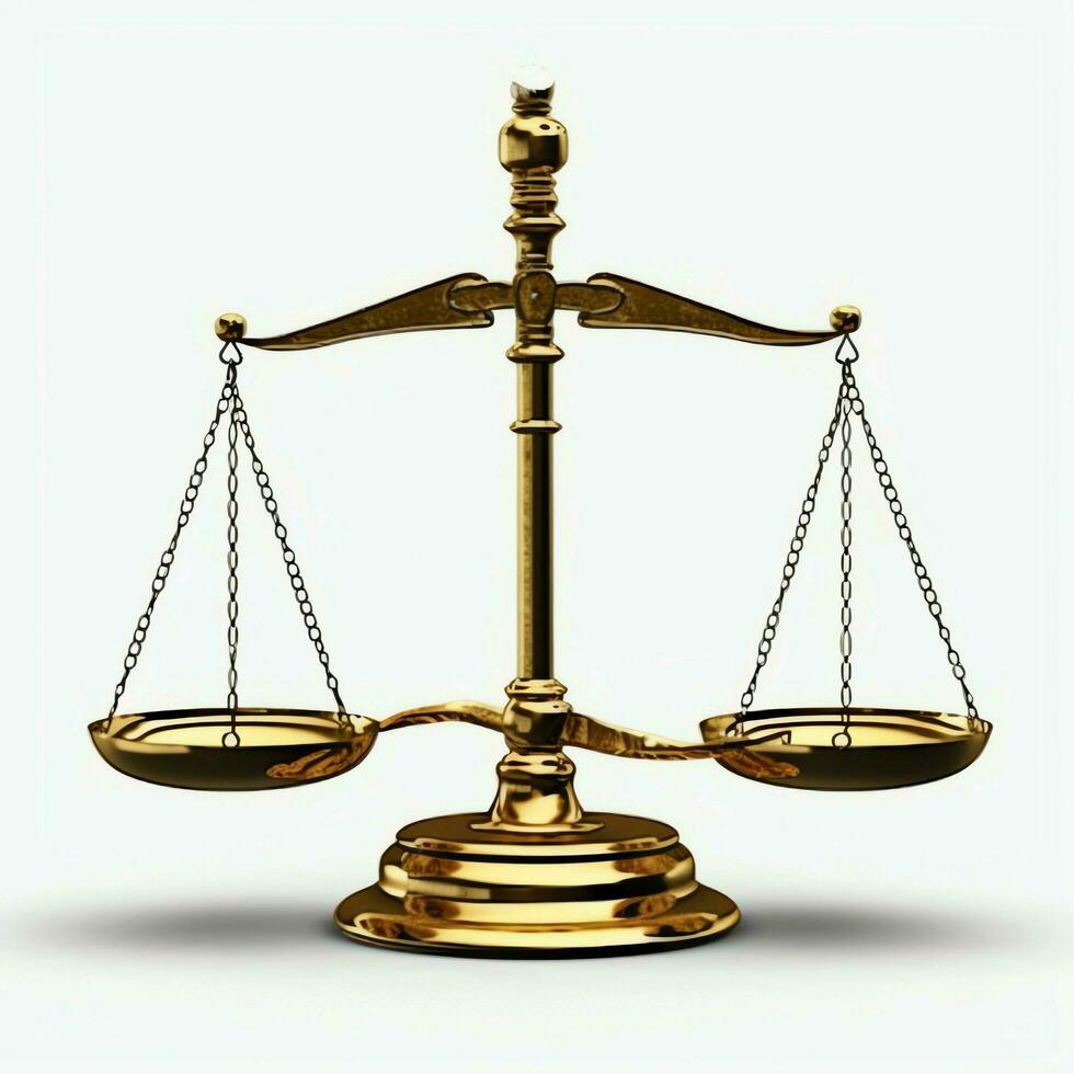 Vintage gold balance scale measure or law justice symbol. Lawyers day or world day of social justice concept by AI Generated photo