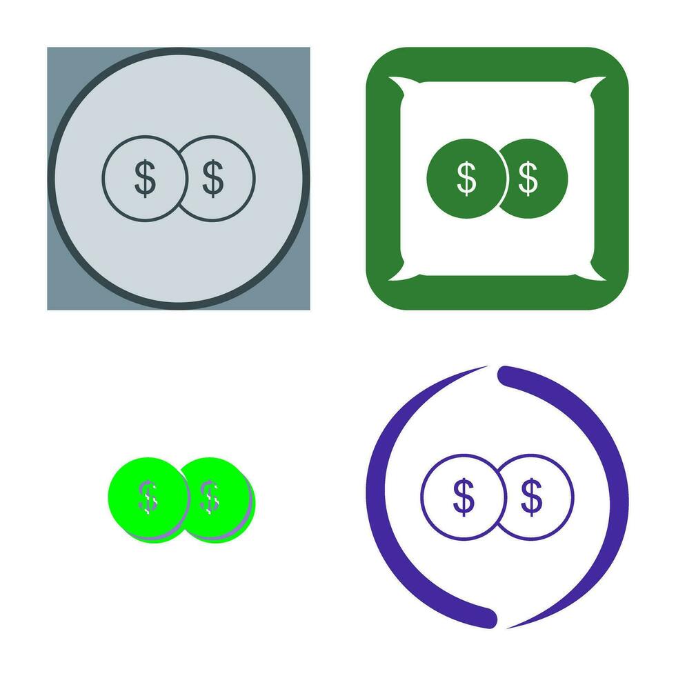 Unique Coins Vector Icon