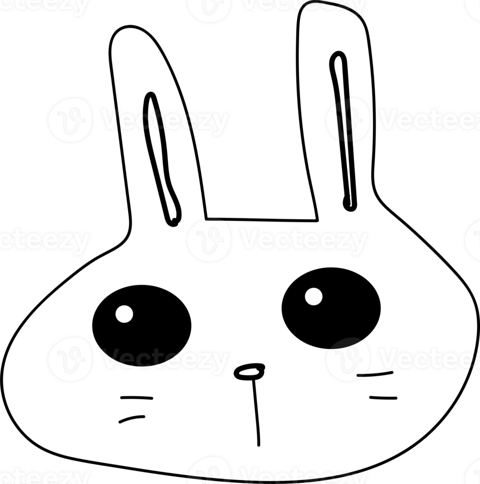 Cute rabbit cartoon on transparent background. png