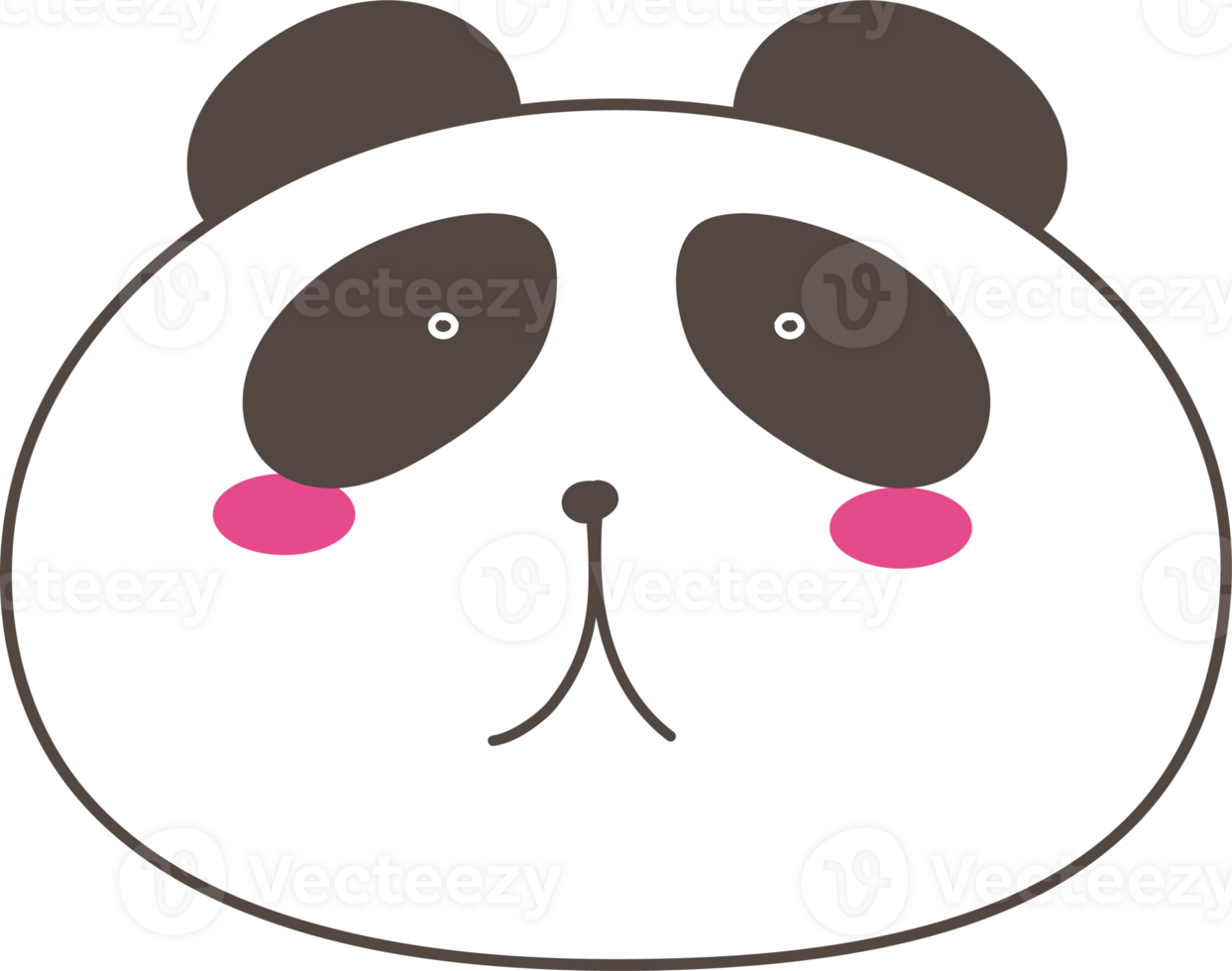 Cute panda cartoon on transparent background. png