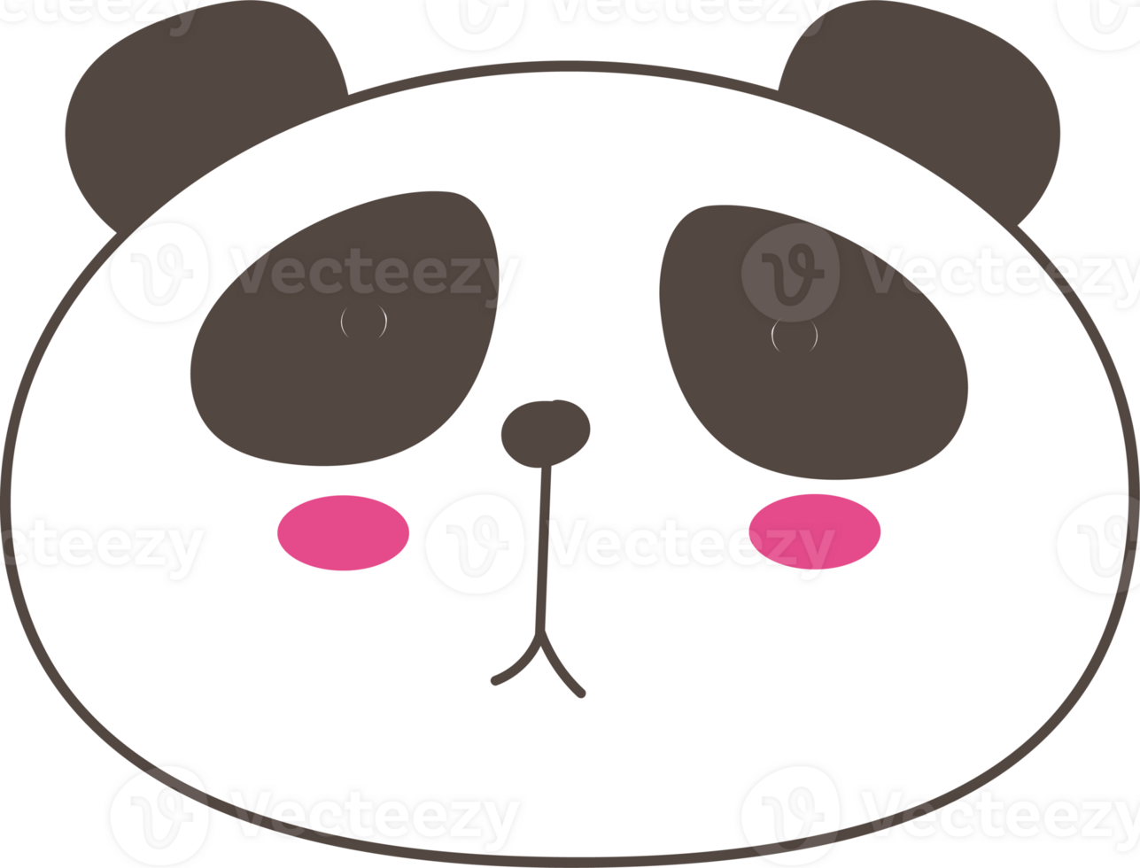 Cute panda cartoon on transparent background. png