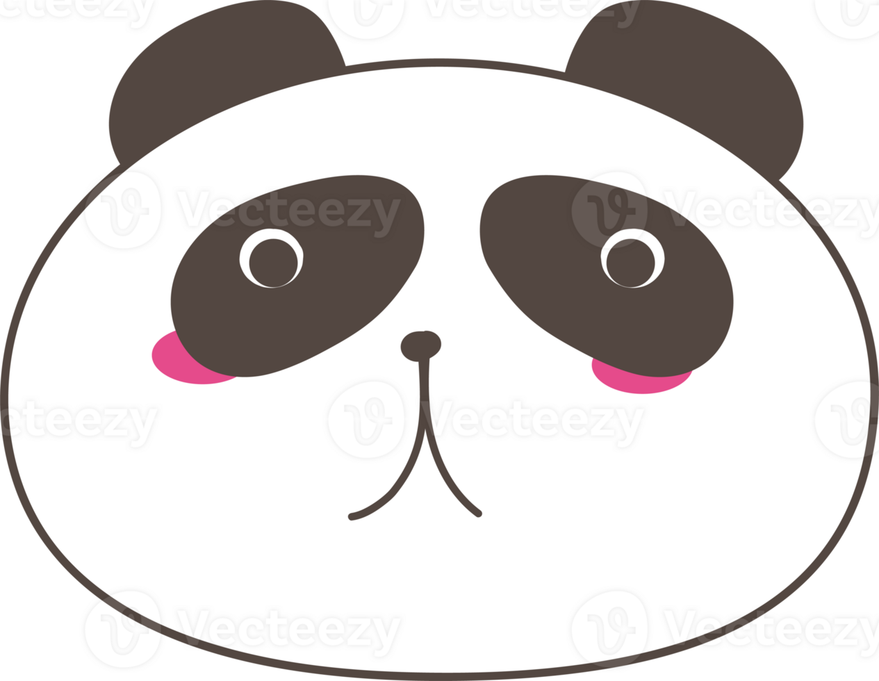 Cute panda cartoon on transparent background. png