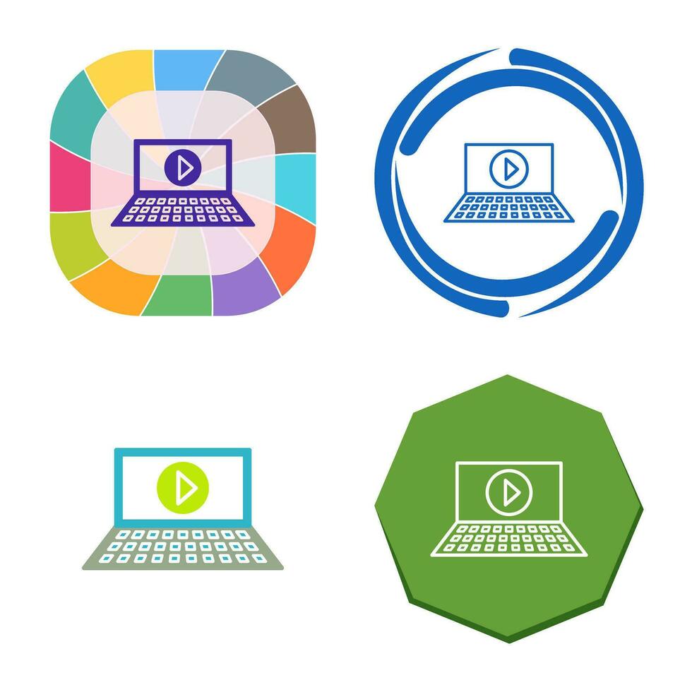 Unique Play Video Vector Icon