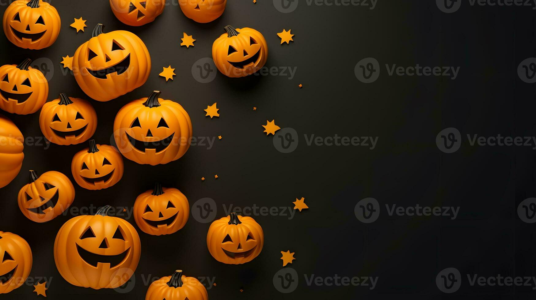 halloween pumpkin background template banner AI Generative photo
