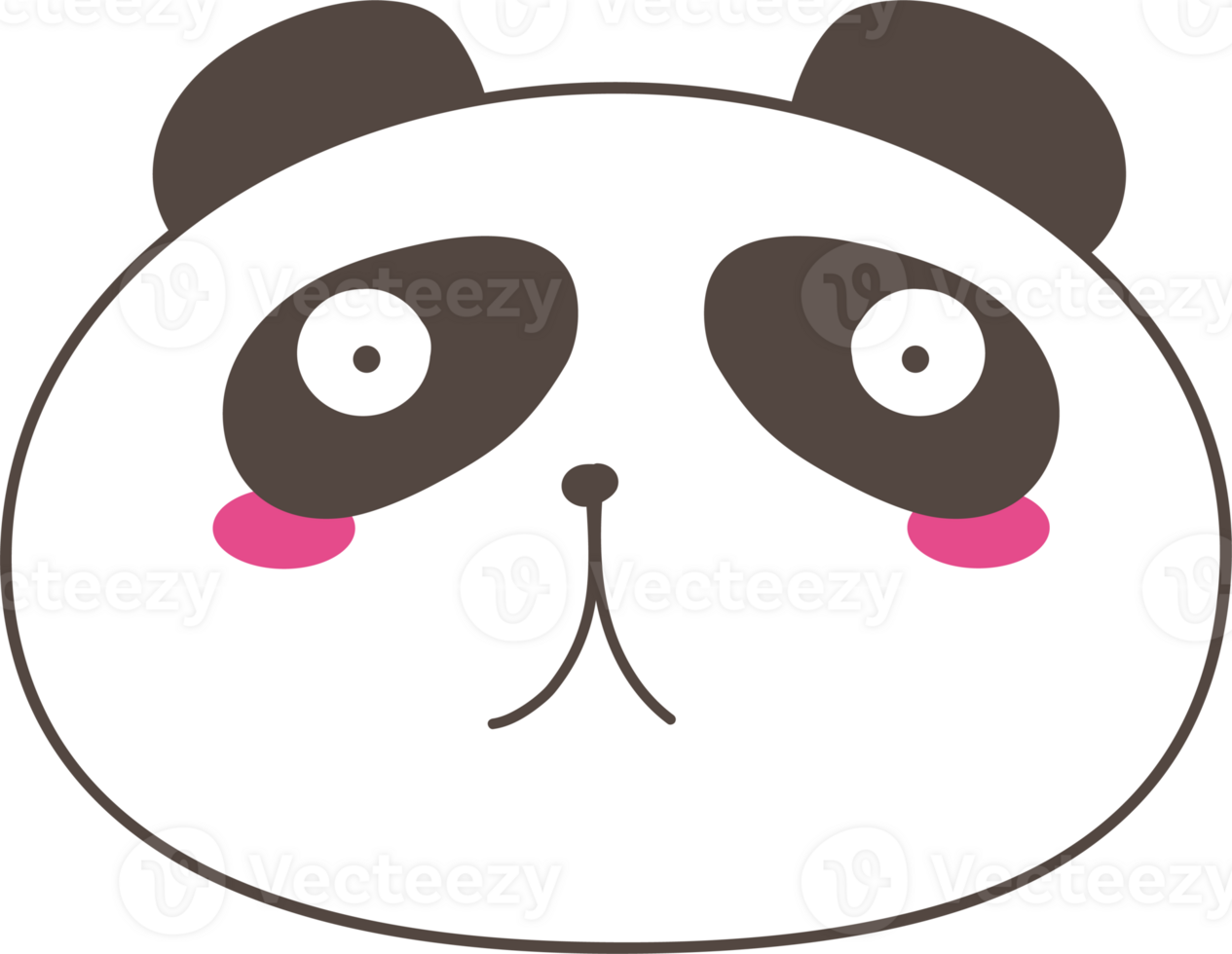 Cute panda cartoon on transparent background. png