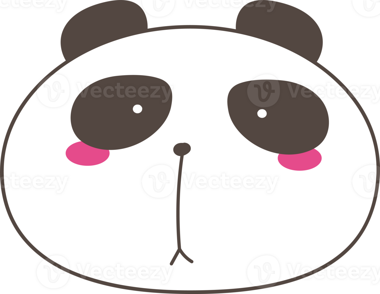 Cute panda cartoon on transparent background. png