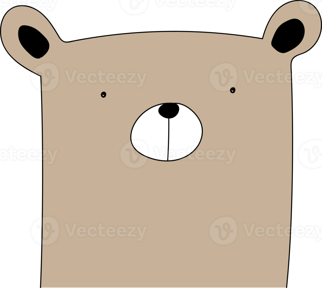 Cute bear cartoon on transparent background. png