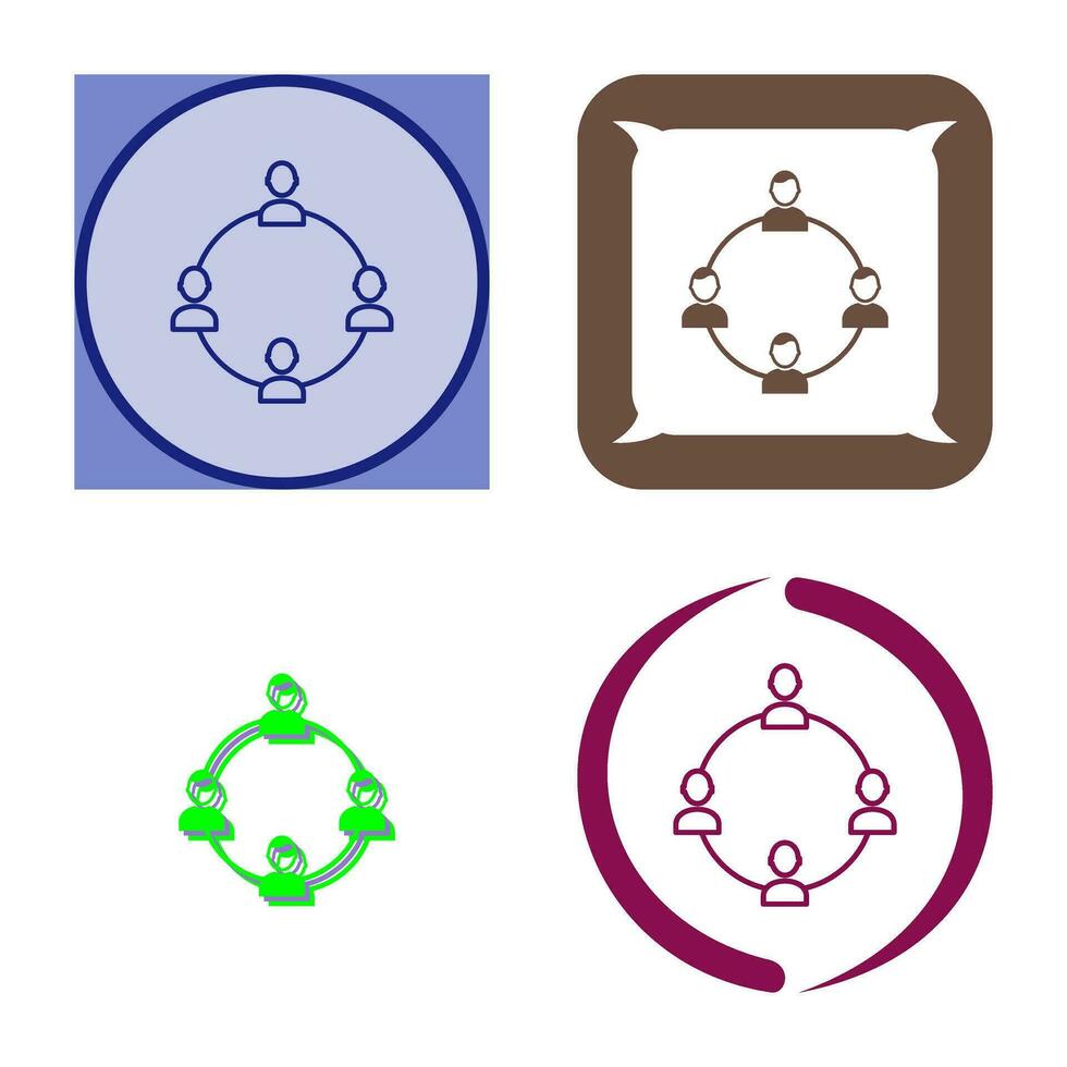 Unique Network Group Vector Icon