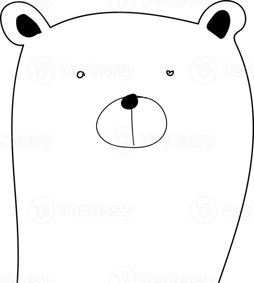 Cute bear cartoon on transparent background. png