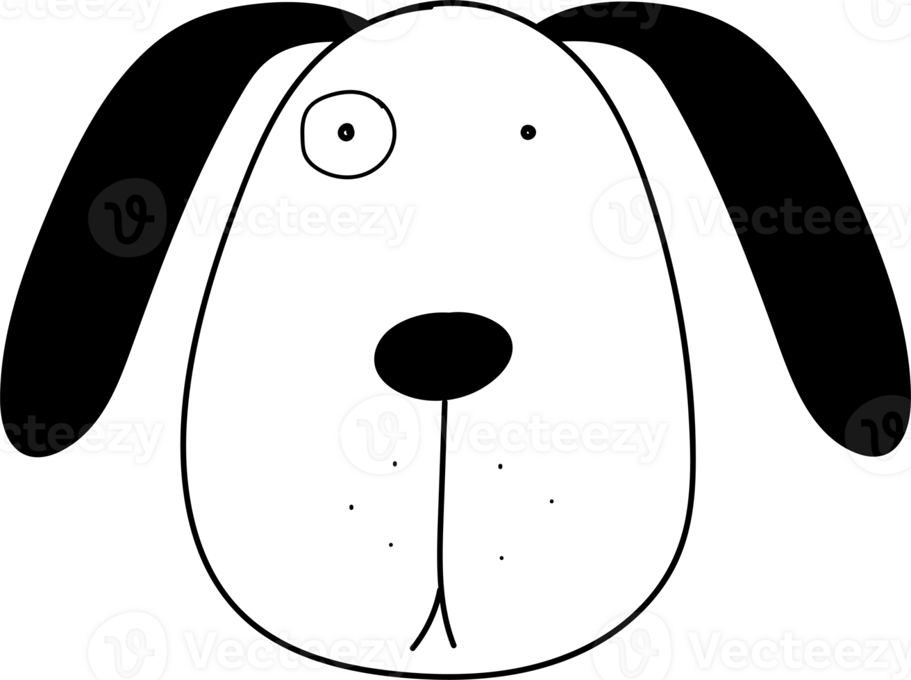 Cute dog cartoon on transparent background. png