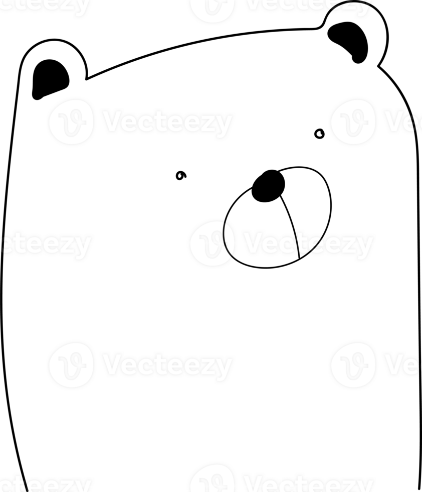 Cute bear cartoon on transparent background. png