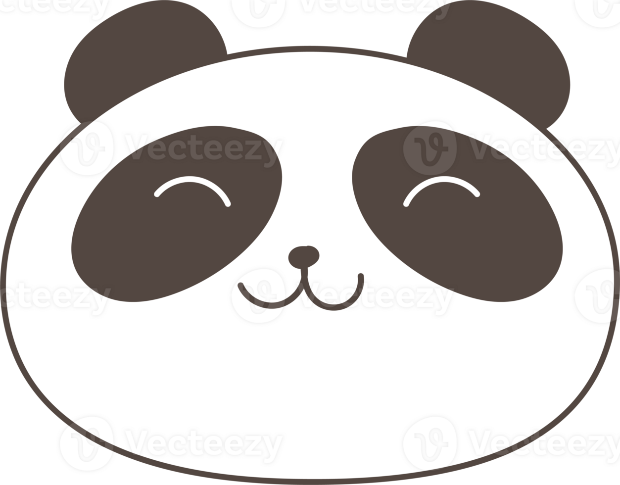 Cute panda cartoon on transparent background. png