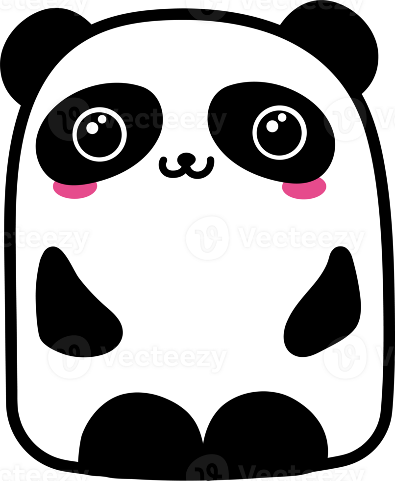 Cute panda cartoon on transparent background. png