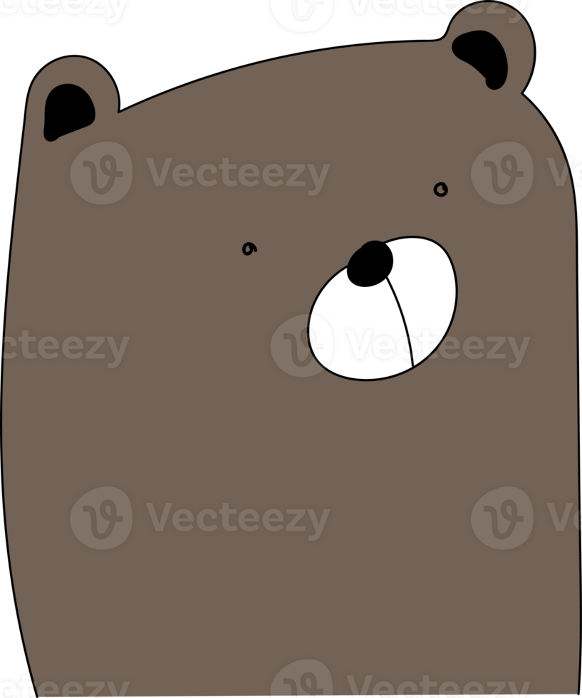 Cute bear cartoon on transparent background. png