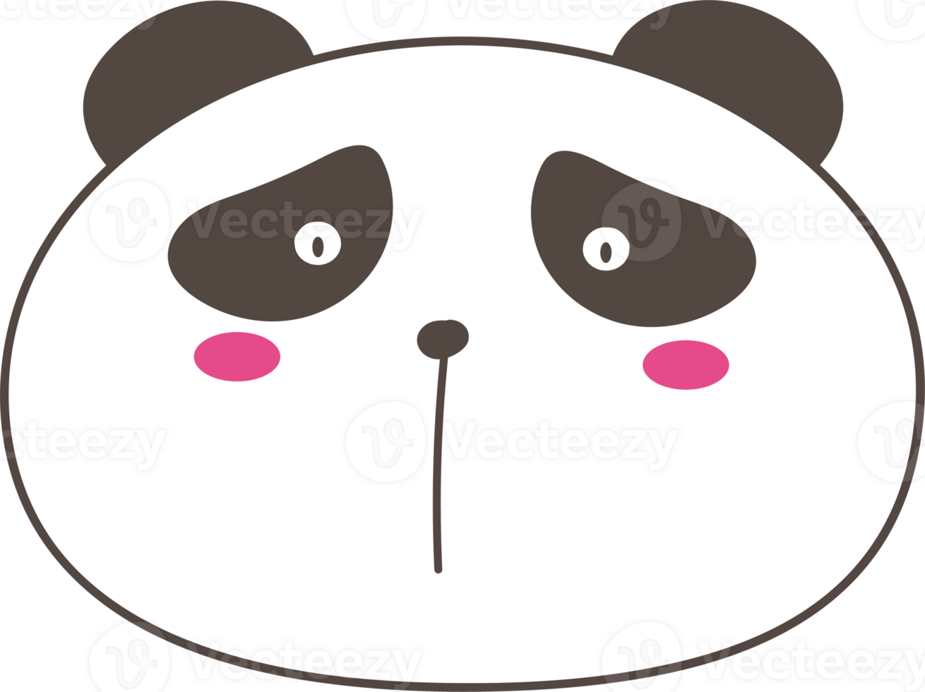 Cute panda cartoon on transparent background. png