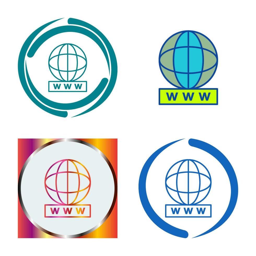 icono de vector de world wide web único