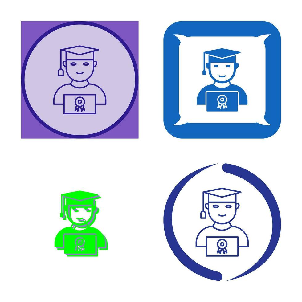 Unique Student Holding Degree Vector Icon