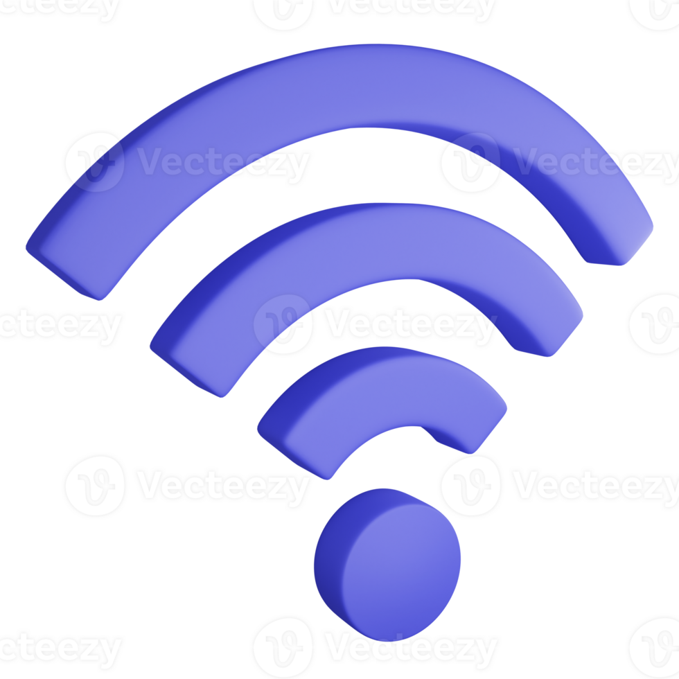 Wifi symbole clipart plat conception icône isolé sur transparent arrière-plan, 3d rendre La technologie et cyber Sécurité concept png