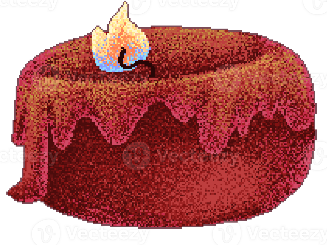 Red candle in pixel png
