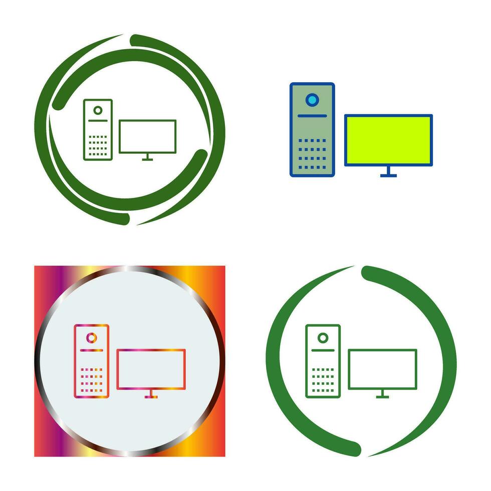 icono de vector de computadora único