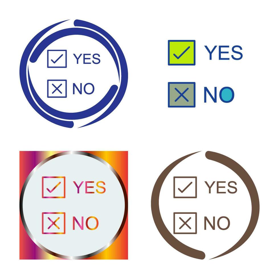 Yes No Option Vector Icon