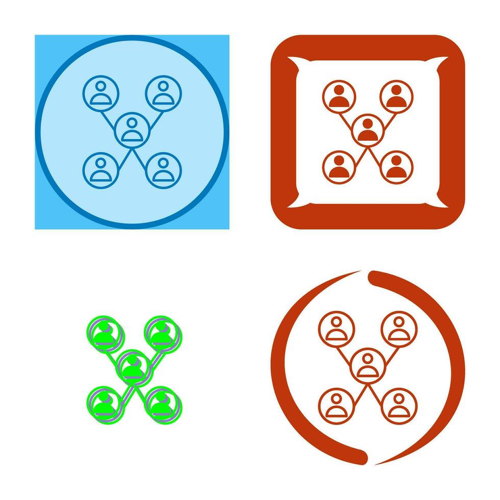 Unique Company Network Vector Icon