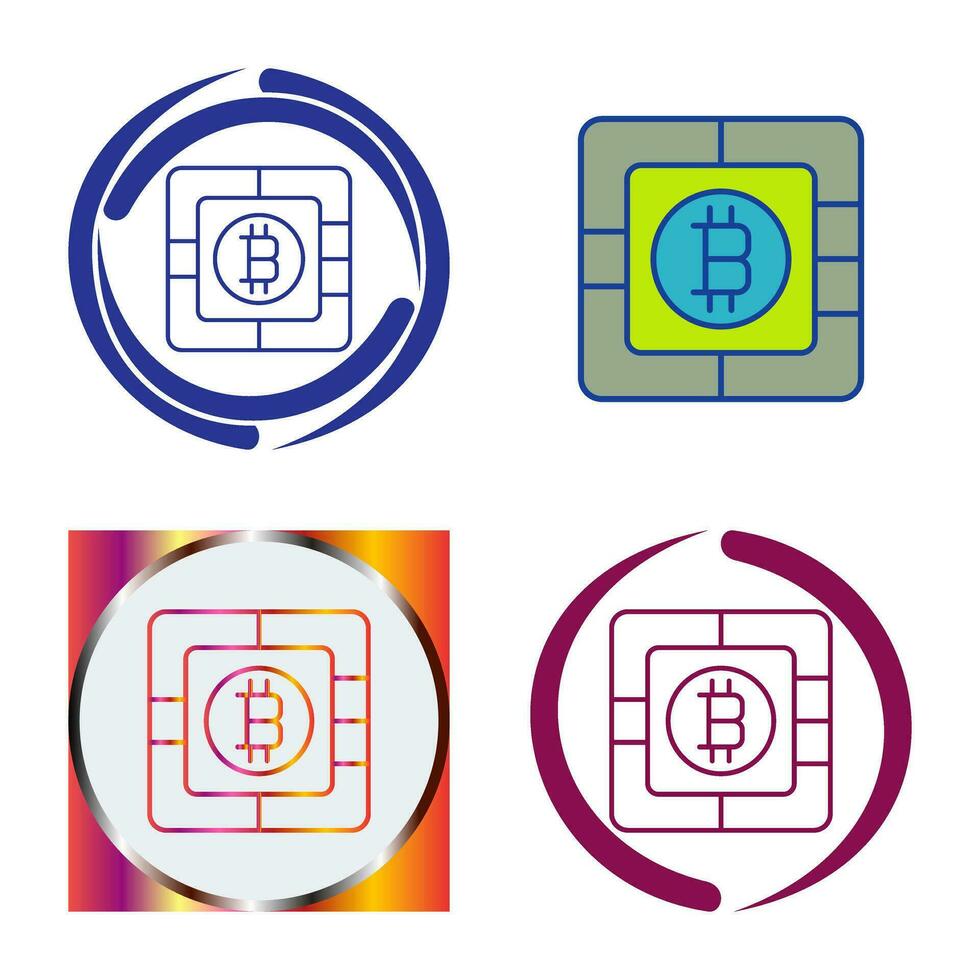 Bitcoin Chip Vector Icon