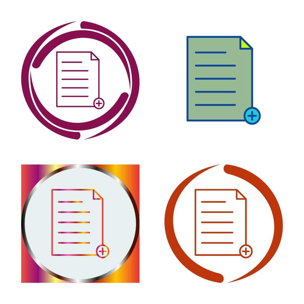 Unique Add File Vector Icon