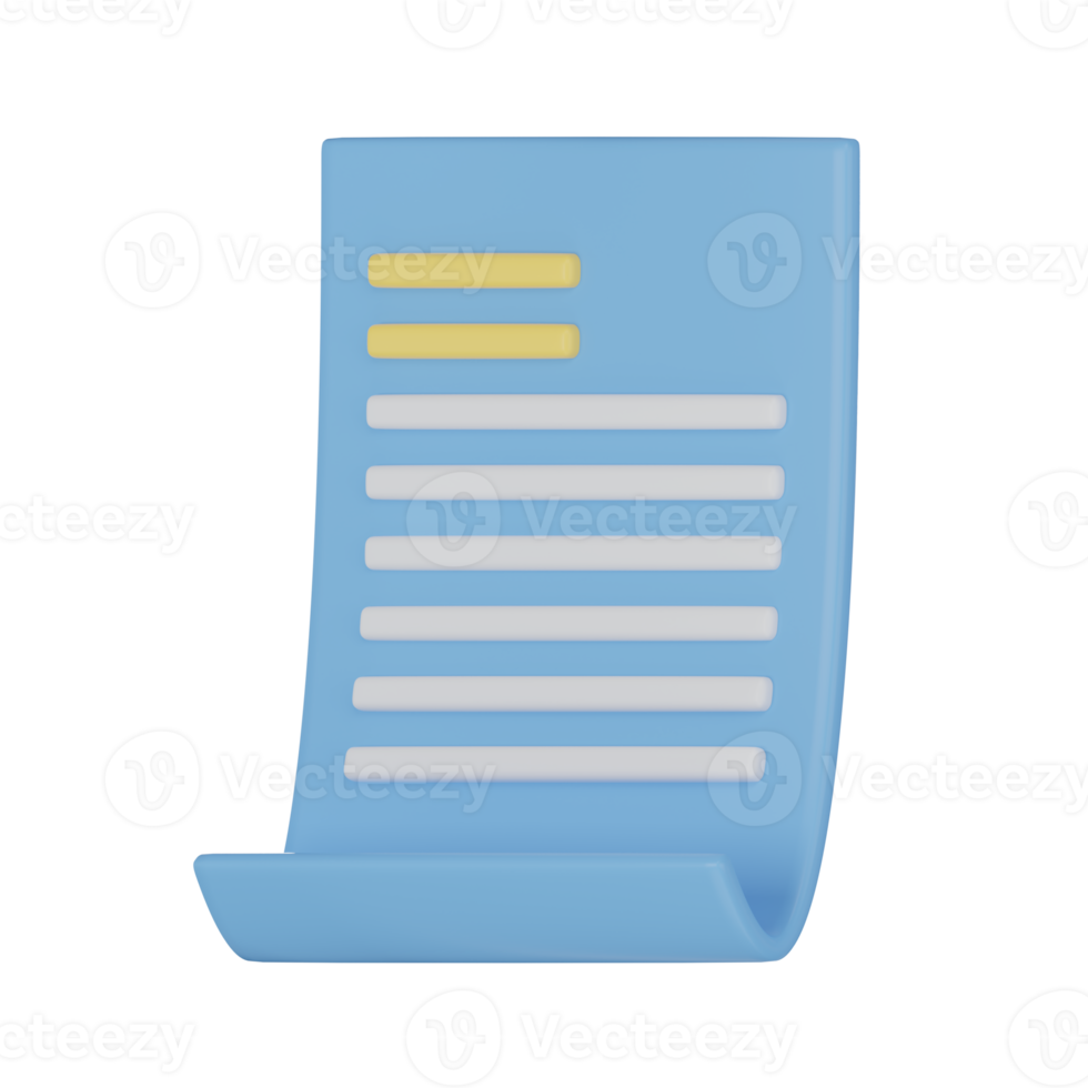 Document 3D Illustration png