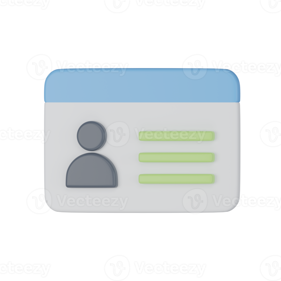 Employee Card 3D Illustration png