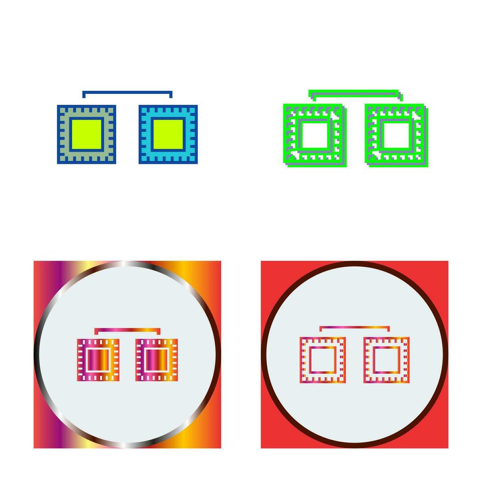 Unique Processors Connected Vector Icon