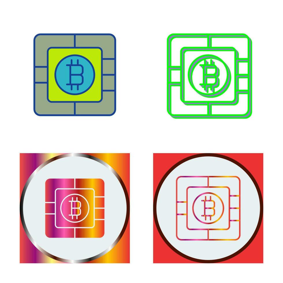 icono de vector de chip bitcoin