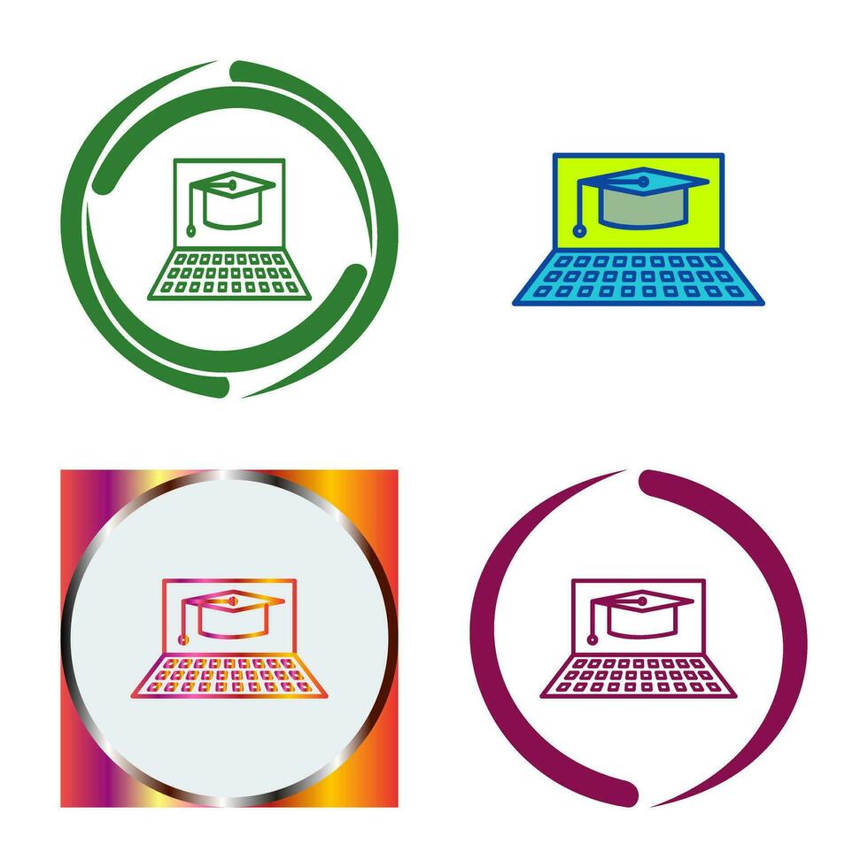 Unique Online Graduation Vector Icon
